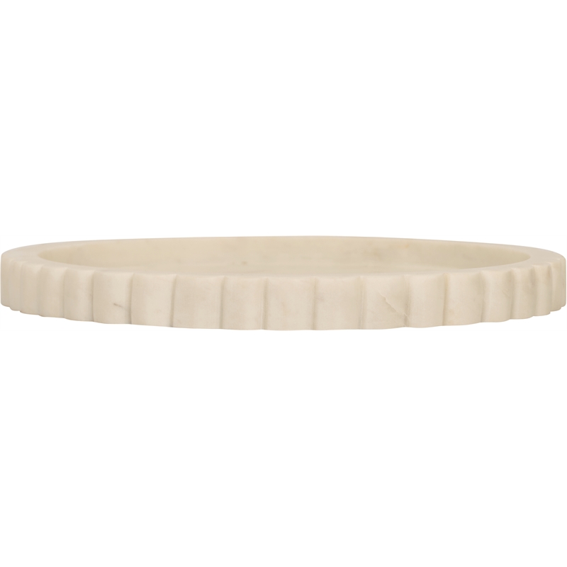 Meridian Furniture Lysander White Genuine Marble Tray
