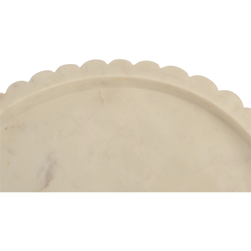 Meridian Furniture Lysander White Genuine Marble Tray