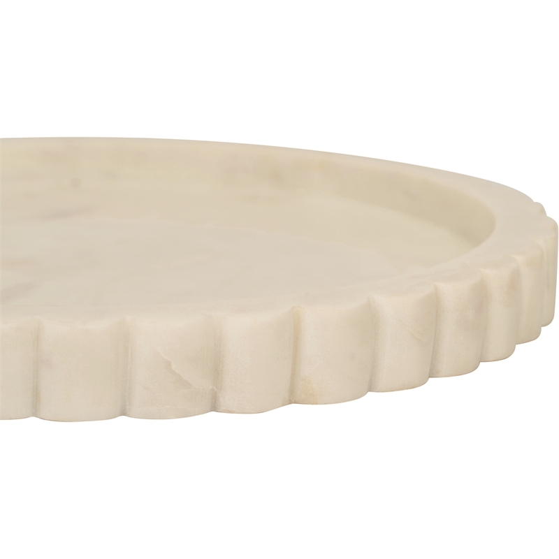 Meridian Furniture Lysander White Genuine Marble Tray