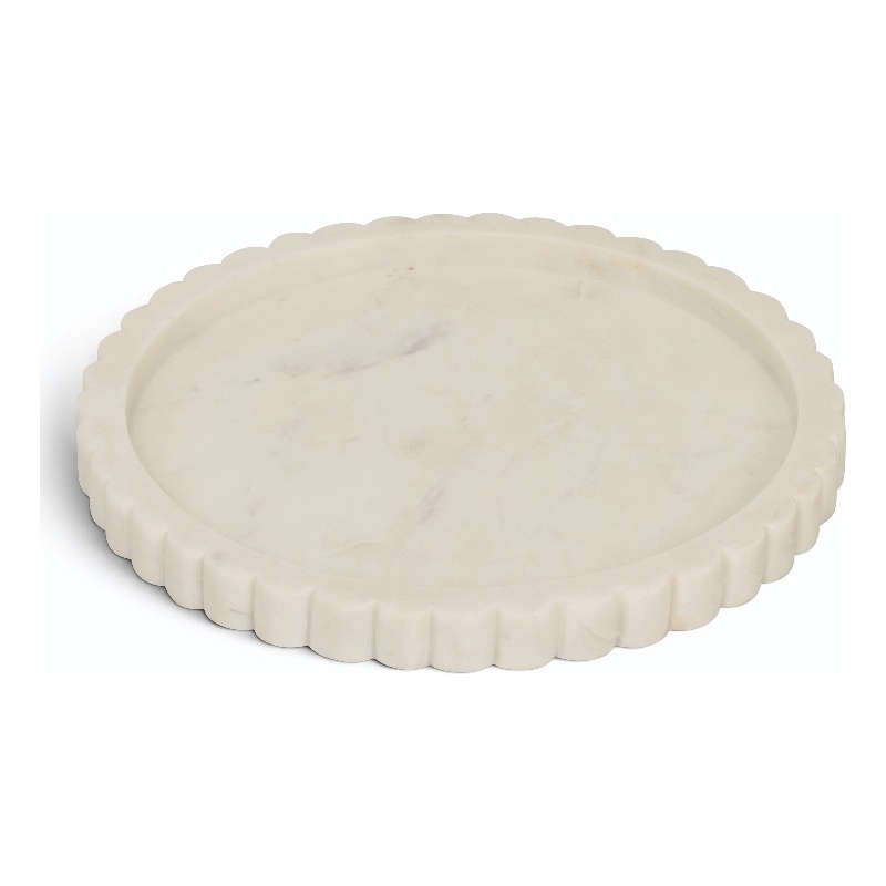 Meridian Furniture Lysander White Genuine Marble Tray