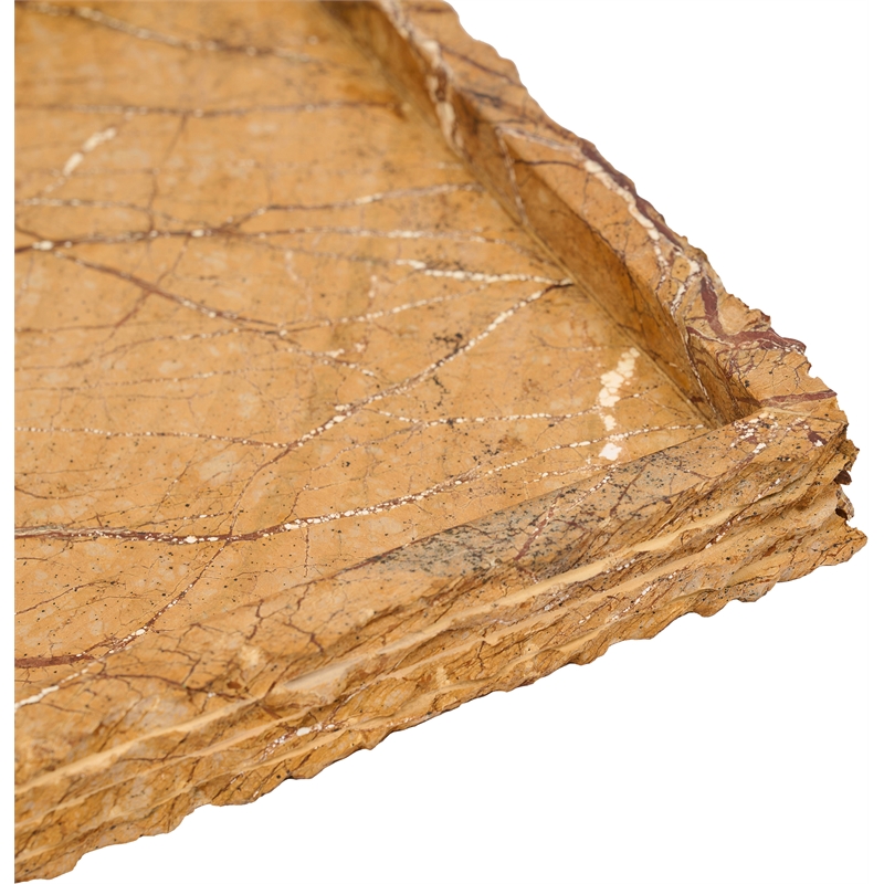 Meridian Furniture Chambers Brown Genuine Marble Tray