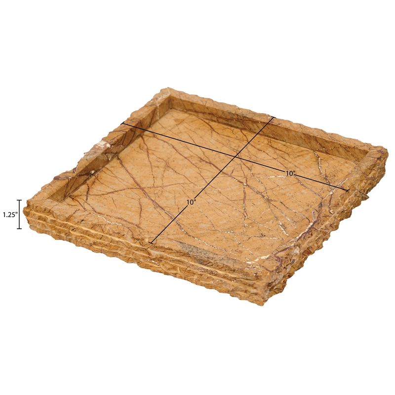 Meridian Furniture Chambers Brown Genuine Marble Tray