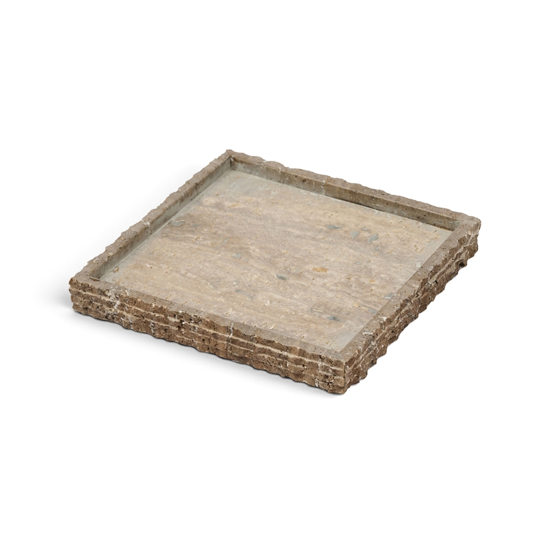 Meridian Furniture Chambers Grey Travertine Tray