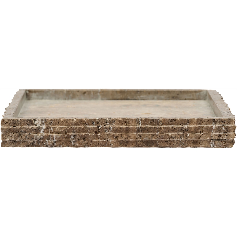 Meridian Furniture Chambers Grey Travertine Tray