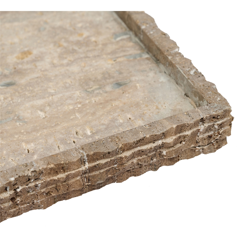 Meridian Furniture Chambers Grey Travertine Tray