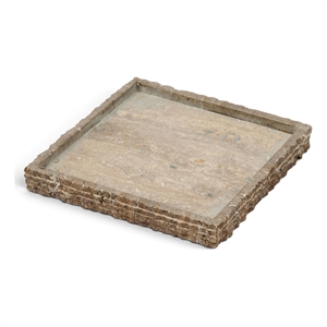 Meridian Furniture Chambers Grey Travertine Tray