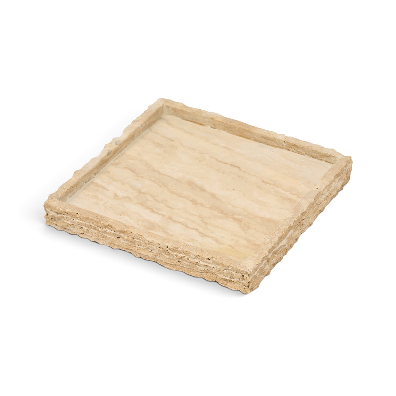 Meridian Furniture Chambers Beige Travertine Tray