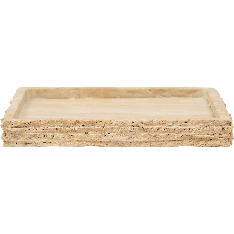 Meridian Furniture Chambers Beige Travertine Tray