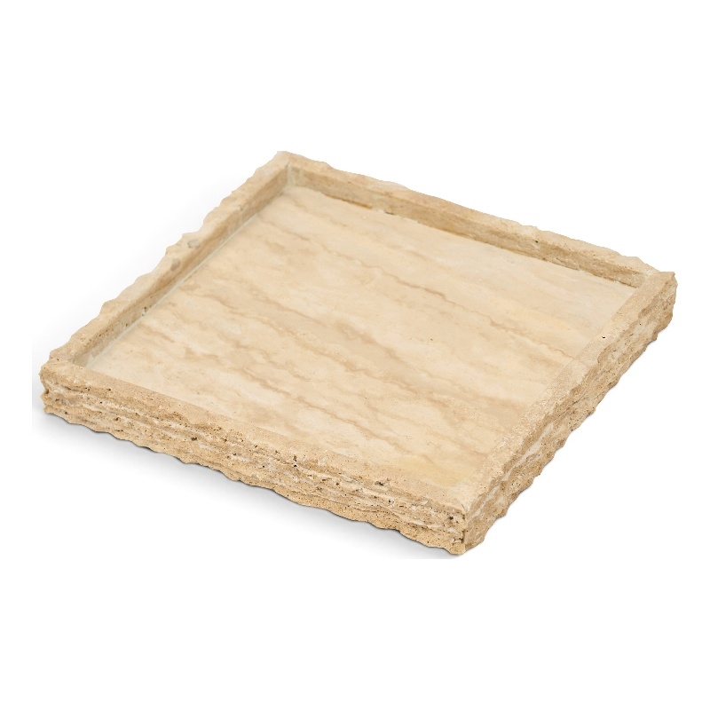 Meridian Furniture Chambers Beige Travertine Tray