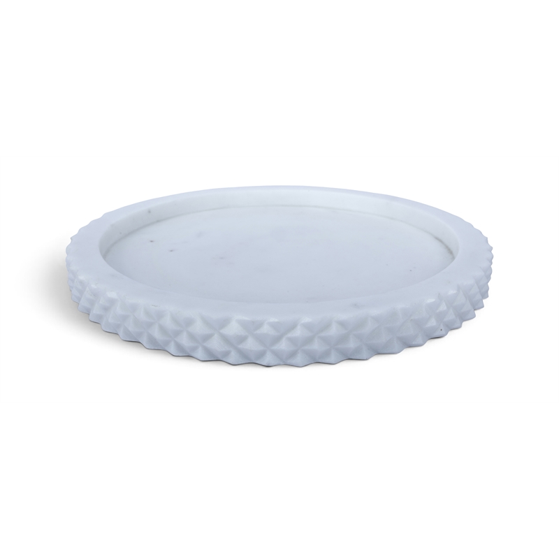 Meridian Furniture Russell White Genuine Marble Tray