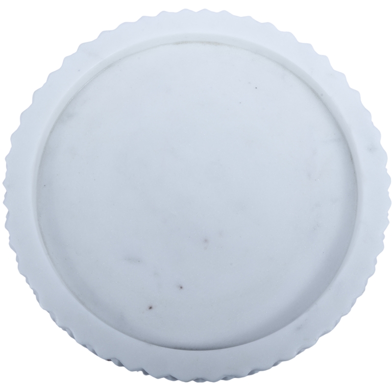 Meridian Furniture Russell White Genuine Marble Tray