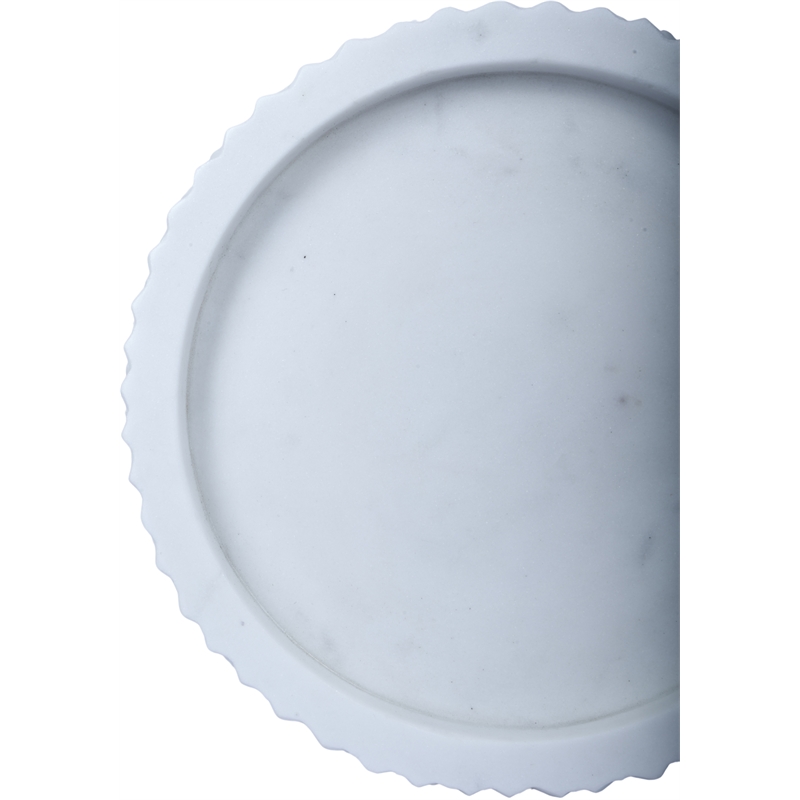 Meridian Furniture Russell White Genuine Marble Tray
