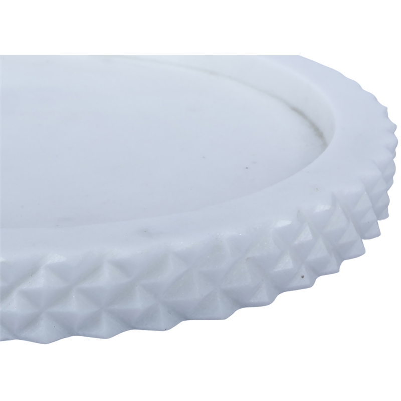Meridian Furniture Russell White Genuine Marble Tray