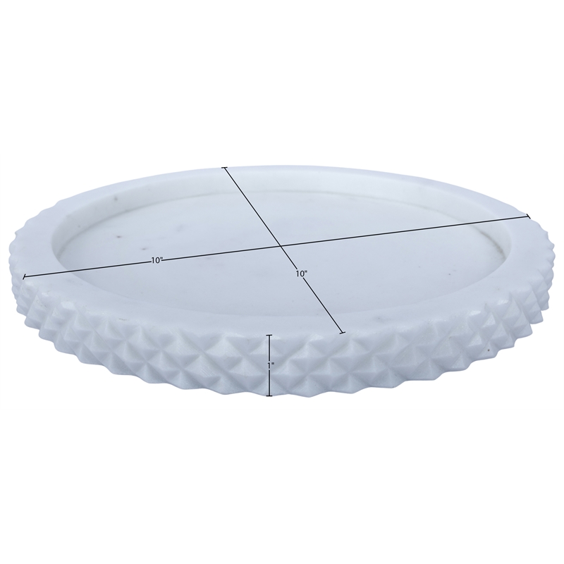 Meridian Furniture Russell White Genuine Marble Tray