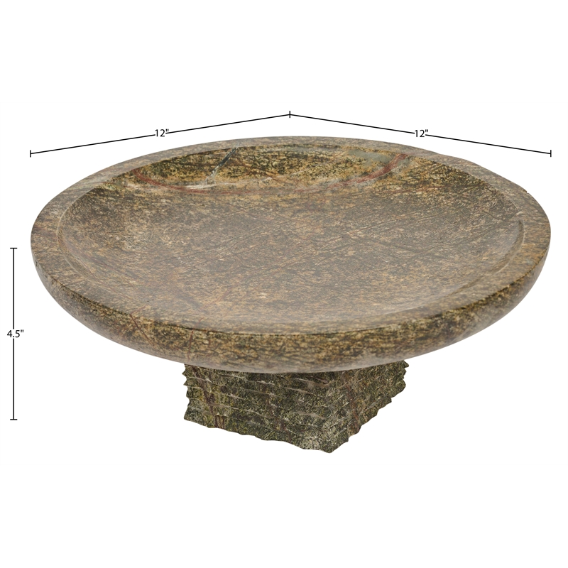 Meridian Furniture Colannade Green Genuine Marble Bowl