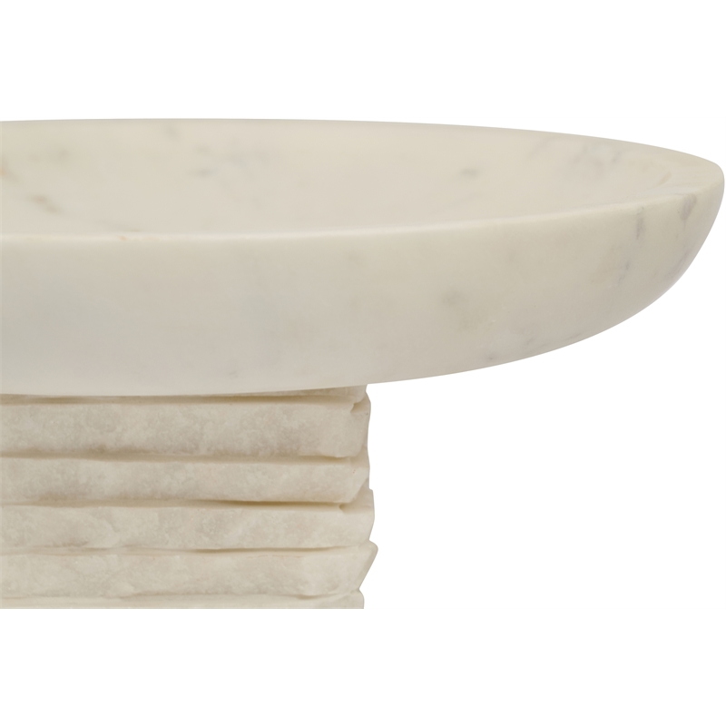 Meridian Furniture Colannade White Genuine Marble Bowl