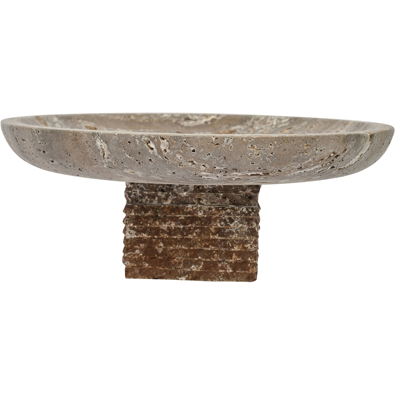 Meridian Furniture Colannade Grey Genuine Travertine Bowl