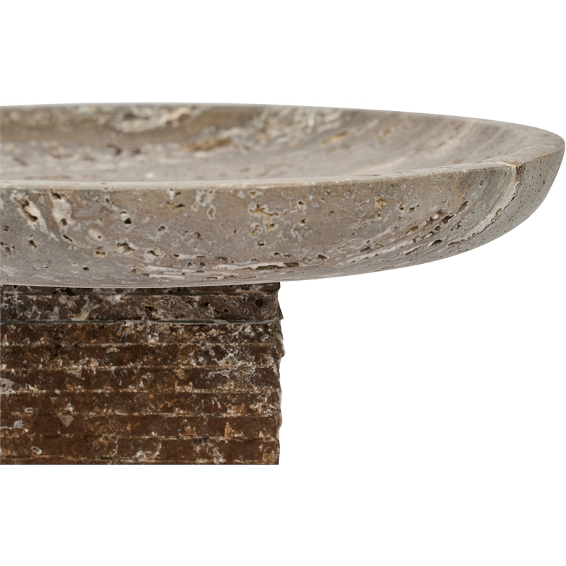 Meridian Furniture Colannade Grey Genuine Travertine Bowl