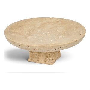 Meridian Furniture Colannade Beige Genuine Travertine Bowl