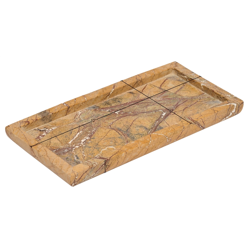 Meridian Furniture Nolan Brown Genuine Marble Tray