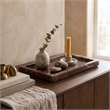 Meridian Furniture Nolan Cherry Genuine Marble Tray