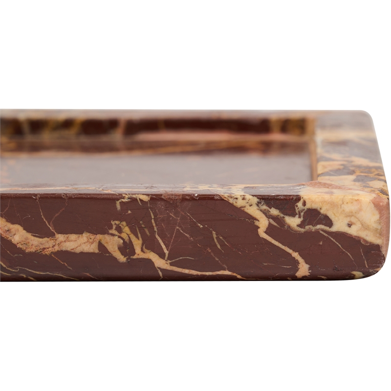 Meridian Furniture Nolan Cherry Genuine Marble Tray