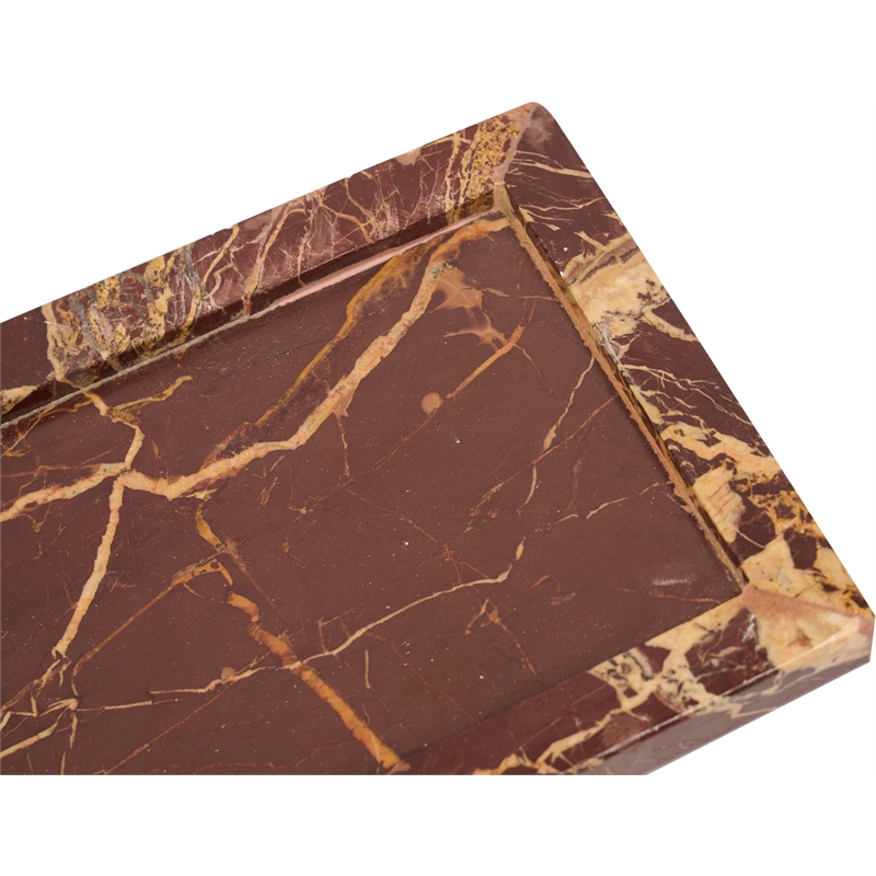 Meridian Furniture Nolan Cherry Genuine Marble Tray