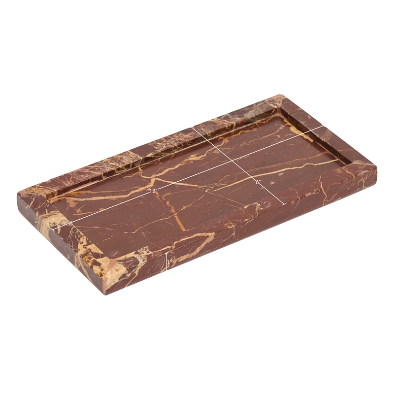 Meridian Furniture Nolan Cherry Genuine Marble Tray