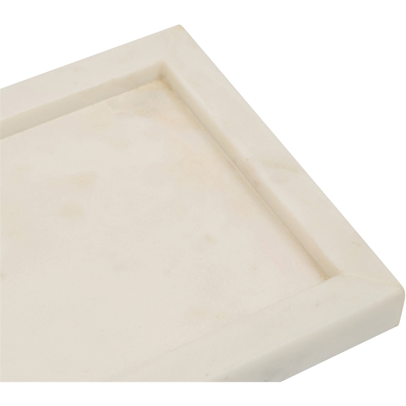 Meridian Furniture Nolan White Genuine Marble Tray
