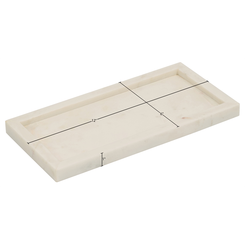 Meridian Furniture Nolan White Genuine Marble Tray