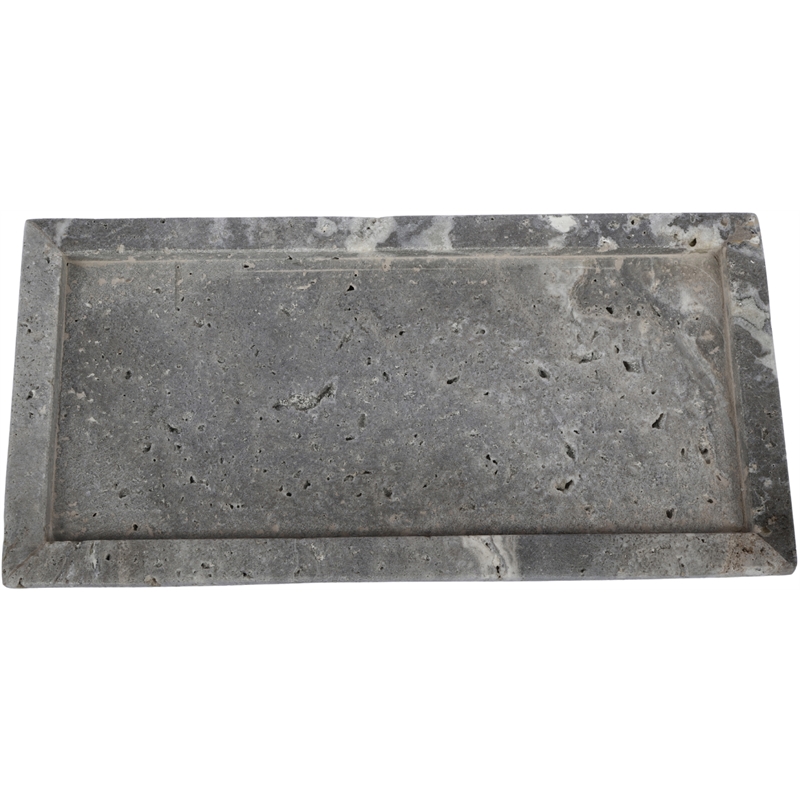 Meridian Furniture Nolan Grey Genuine Travertine Tray
