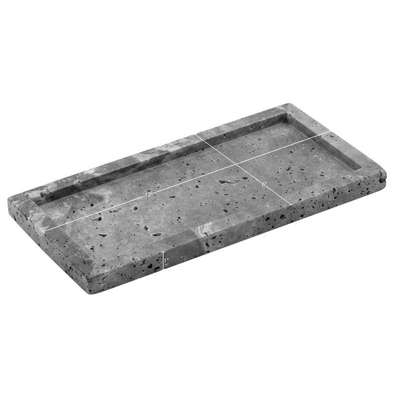 Meridian Furniture Nolan Grey Genuine Travertine Tray