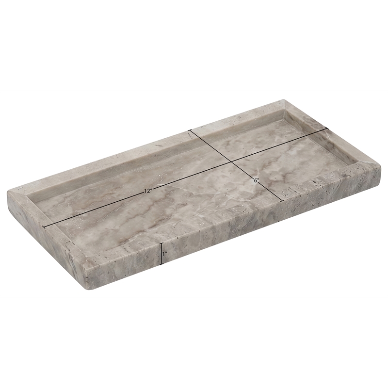 Meridian Furniture Nolan Beige Genuine Travertine Tray