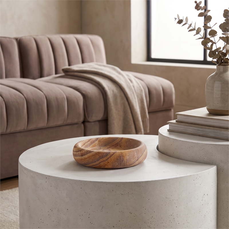 Meridian Furniture Orelia Sand Genuine Sandstone Tray