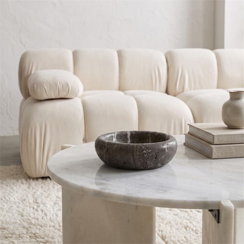 Meridian Furniture Orelia Grey Genuine Travertine Tray