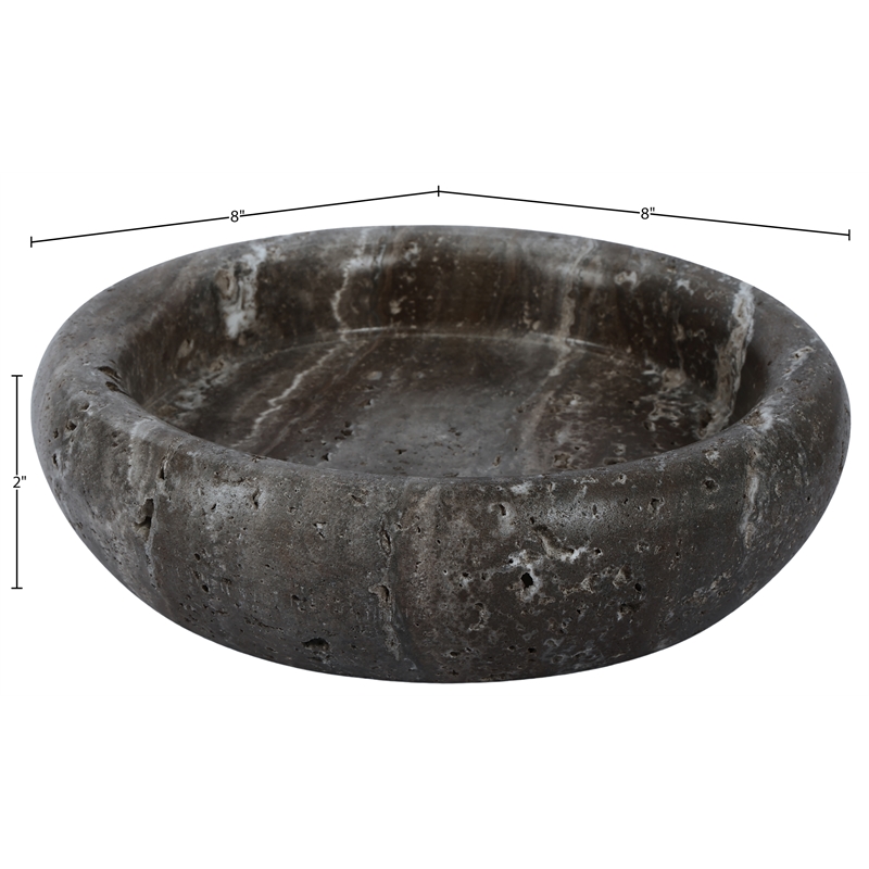 Meridian Furniture Orelia Grey Genuine Travertine Tray
