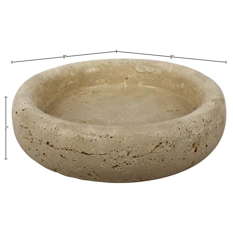 Meridian Furniture Orelia Beige Genuine Travertine Tray