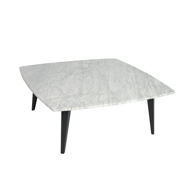 Prata 36" Square Italian Carrara White Marble Coffee Table ...
