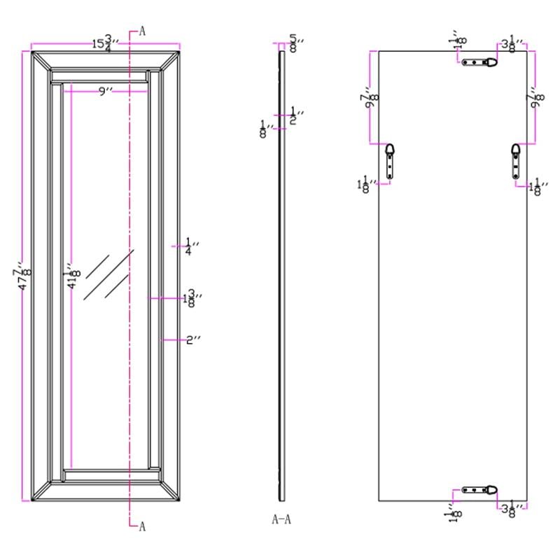 Camden Isle Lincoln Silver Classic Frame Wall Mirror with Beveled Mirrored Glass