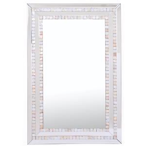 camden isle double mosaic tiled frame wall mirror with beveled mirrored glass