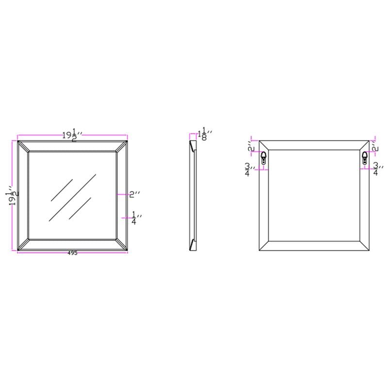 Camden Isle Dartmouth Square Frame Wall Mirror with Beveled Mirrored Glass
