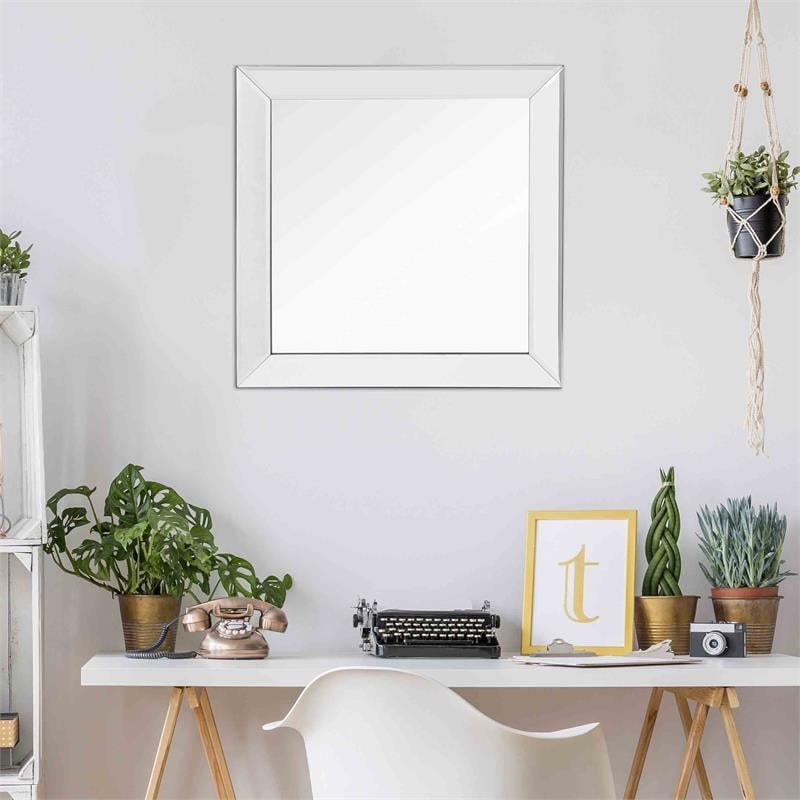 Camden Isle Dartmouth Square Frame Wall Mirror with Beveled Mirrored Glass
