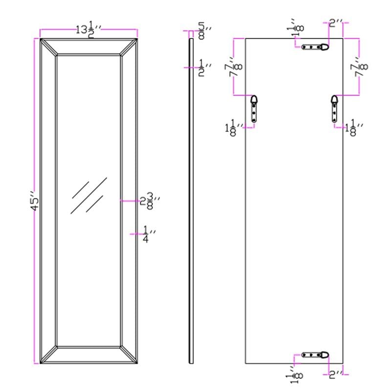 Camden Isle Halifax Long Beveled Edge Wall Mirror with Beveled Mirrored Glass