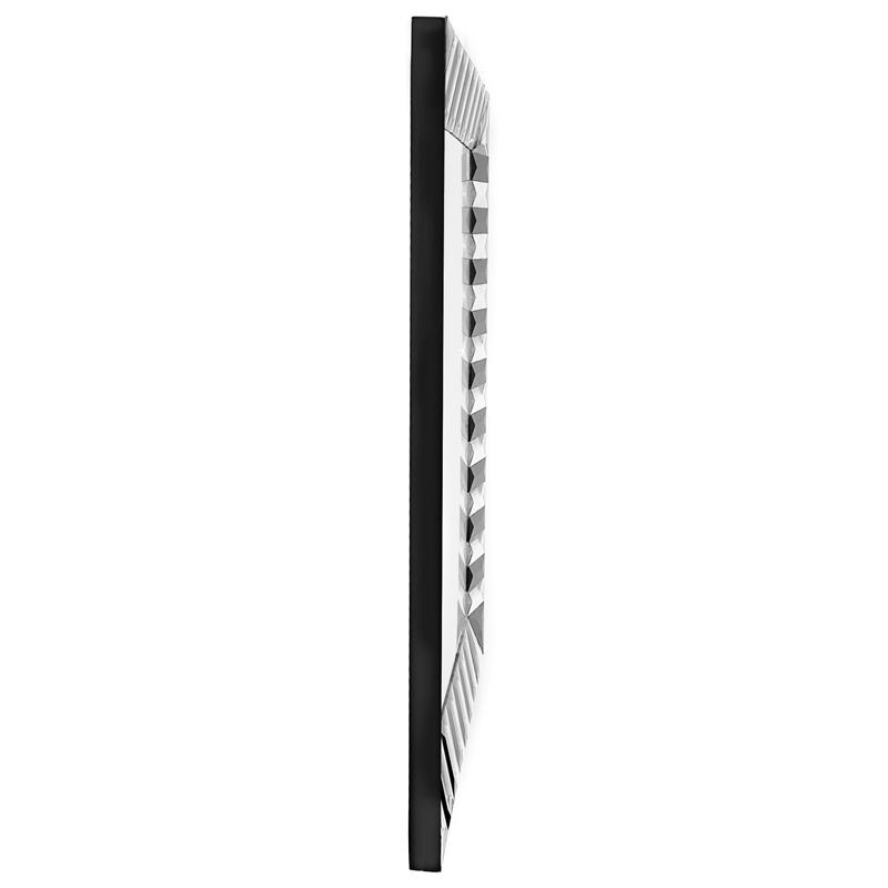 Camden Isle Mirrored Glass Clear and Black Waves Wall Mirror