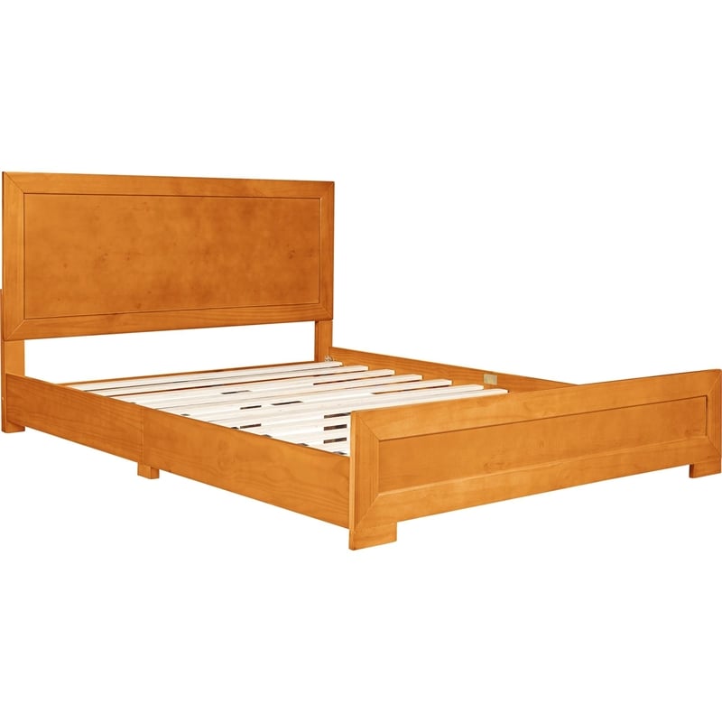Camden Isle Oxford Full Wooden Platform Bed in Cherry Finish