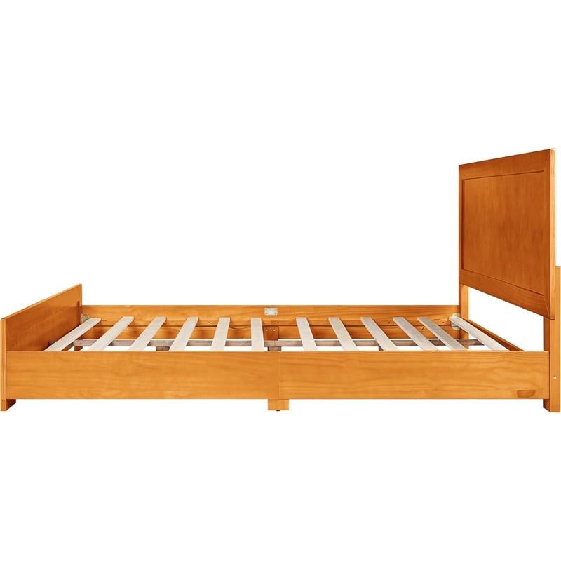 Camden Isle Oxford Full Wooden Platform Bed in Cherry Finish