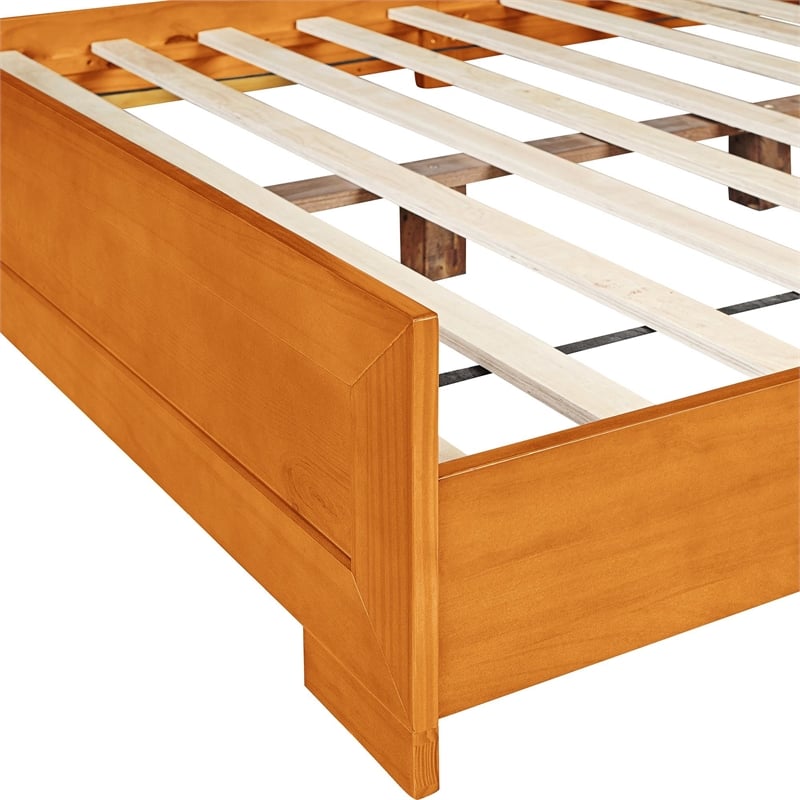 Camden Isle Oxford Wooden Brown Walnut Full Bed with Complete Slat System