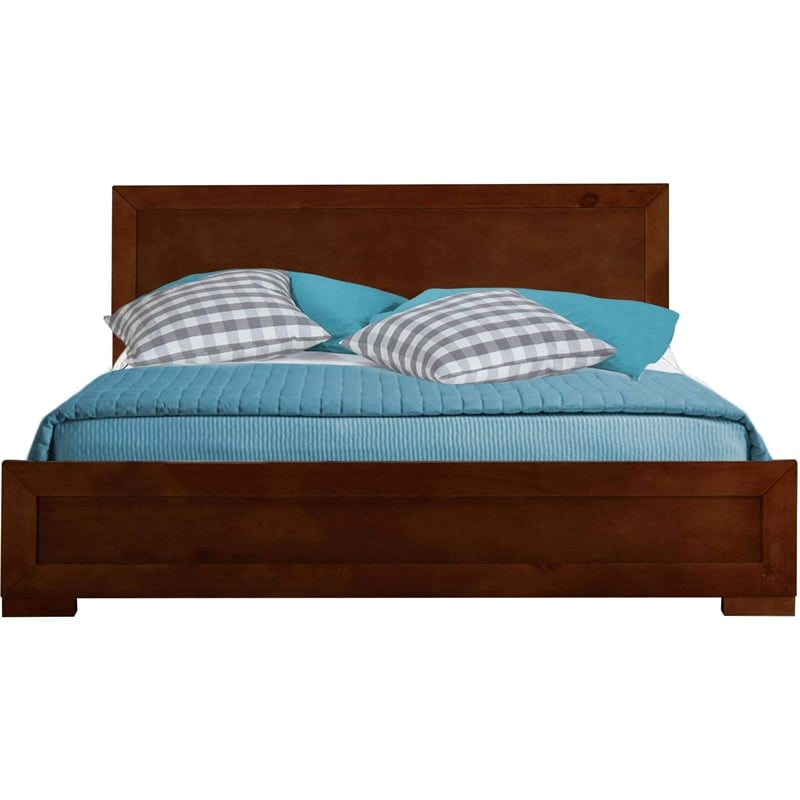 Camden Isle Oxford Wooden Brown Walnut Queen Bed with Complete Slat System