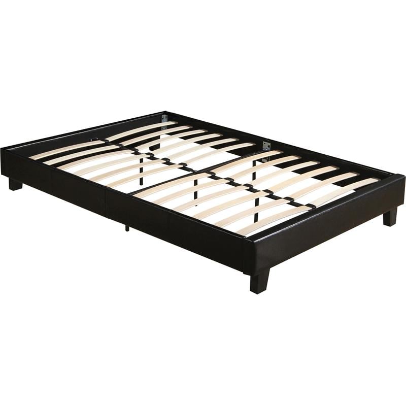 Camden Isle Acton Upholstered Black Faux Leather Queen Platform Bed