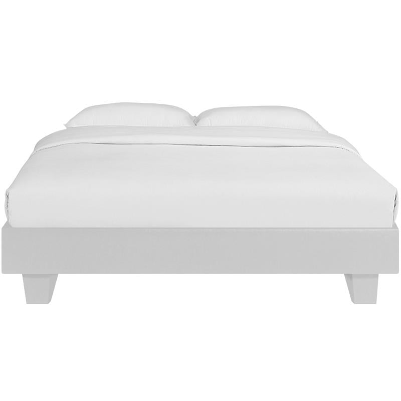 Camden Isle Acton Upholstered White Faux Leather Queen Platform Bed